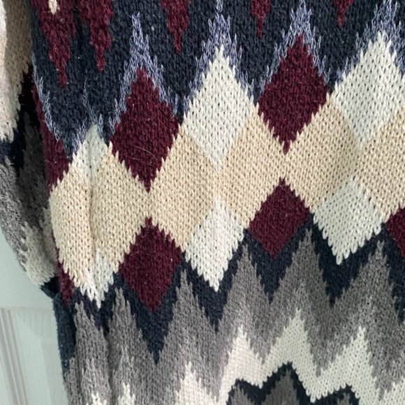 American Eagle Outfitters Long Cardigan - Zig-Zag/Diamond Print - Picture 10 of 12